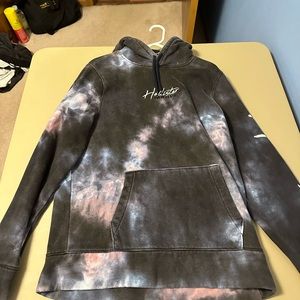 Tie-dye pink/blue/black Hollister must-have collection hoodie with drawstrings